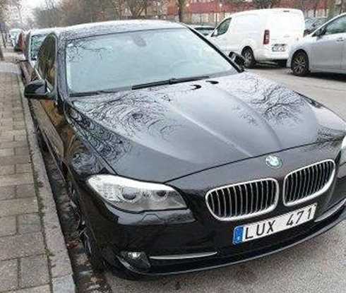 Svart BMW 528i Sedan stulen i Malmö